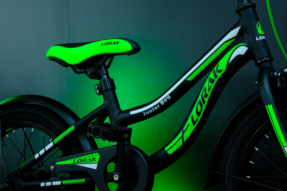 Lorak Junior 14 Boy Матовый Чёрный/Зелёный